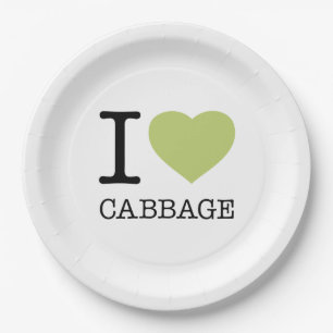 I LOVE CABBAGE PAPER PLATE