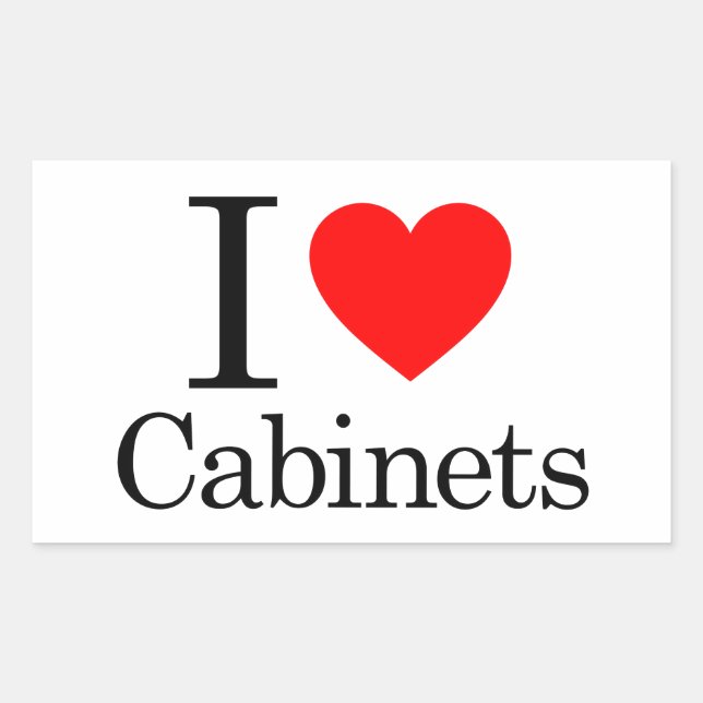 I Love Cabinets Rectangular Sticker (Front)