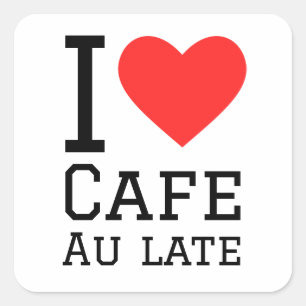 I love cafe au late square sticker