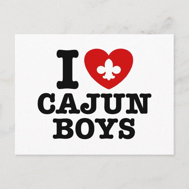 I Love Cajun Boys Postcard (Front)