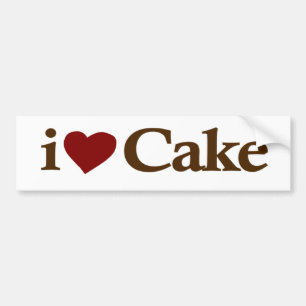 I Love Cake Bumper Sticker