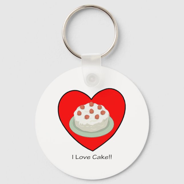 I Love Cake!! Key Ring (Front)