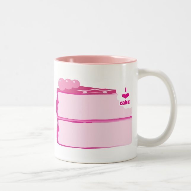 I Love Cake Two-Tone Coffee Mug (Right)