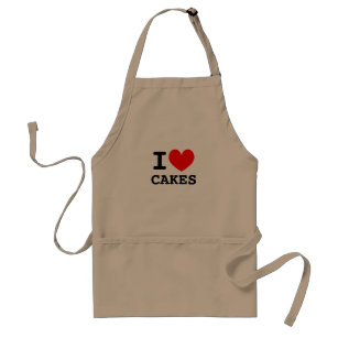 I love cakes   Personalizable i heart aprons