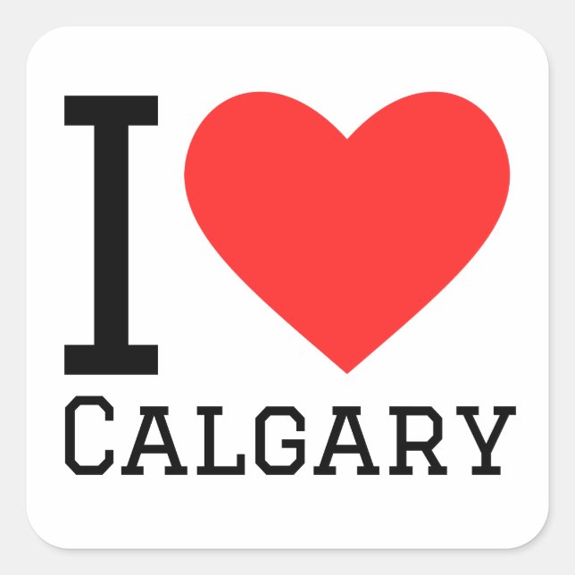 I love Calgary  Square Sticker (Front)