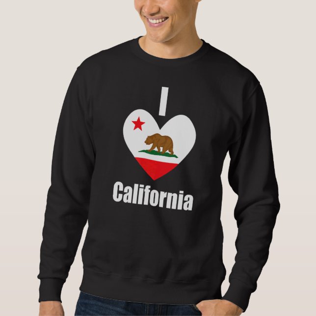 I Love California Bear Heart State Flag Sweatshirt (Front)