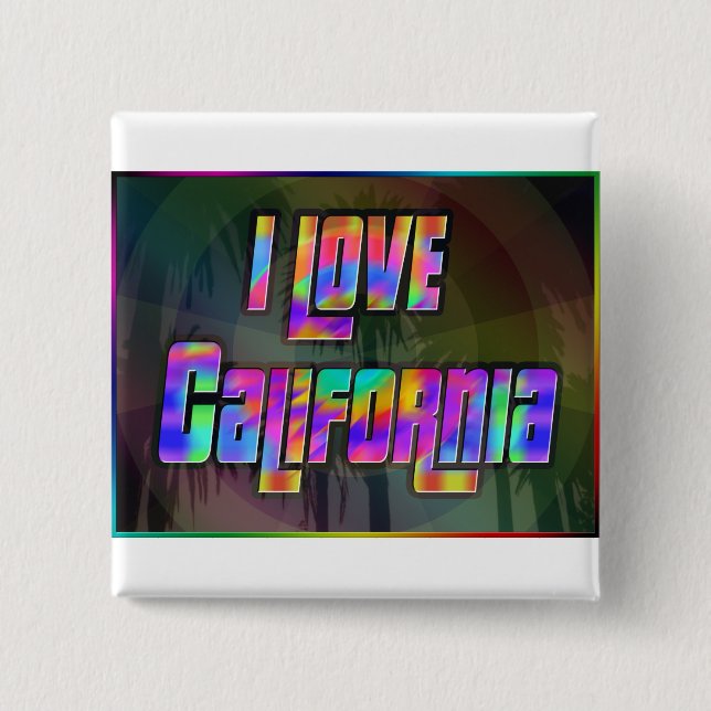 I LOVE California Bright Future Button (Front)