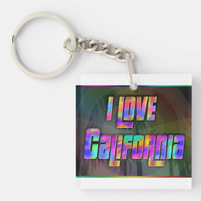 I LOVE California Bright Future Keychain (Front)