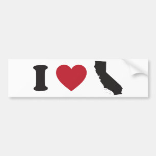 I Love California Bumper Sticker