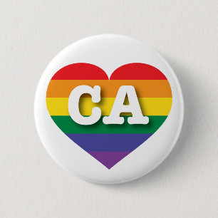 I love California  Gay Pride 6 Cm Round Badge
