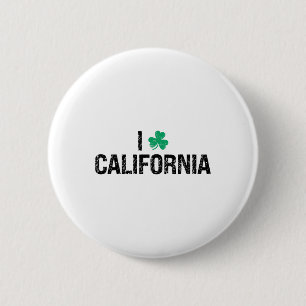 I Love California Shamrock Clover St. Patrick's Da 6 Cm Round Badge
