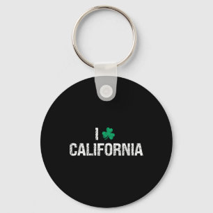 I Love California Shamrock Clover St. Patrick's Da Key Ring