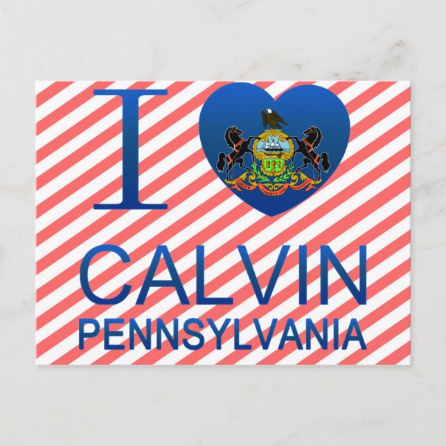 I Love Calvin, PA Postcard (Front)