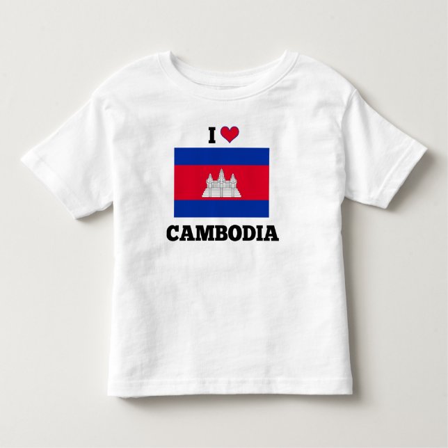I Love Cambodia, Cambodian Flag Toddler T-Shirt (Front)
