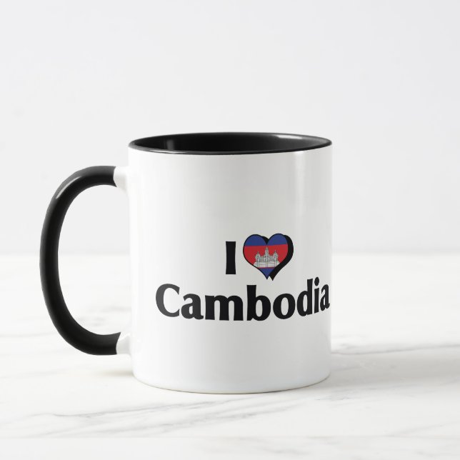 I Love Cambodia Flag Mug (Left)