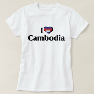 I Love Cambodia Flag T-Shirt