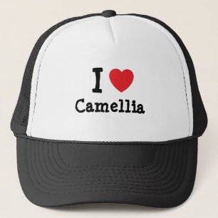 I love Camellia heart T-Shirt Trucker Hat