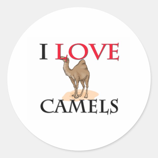 I Love Camels Classic Round Sticker (Front)