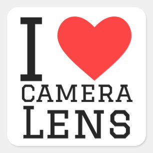 I love camera lens square sticker