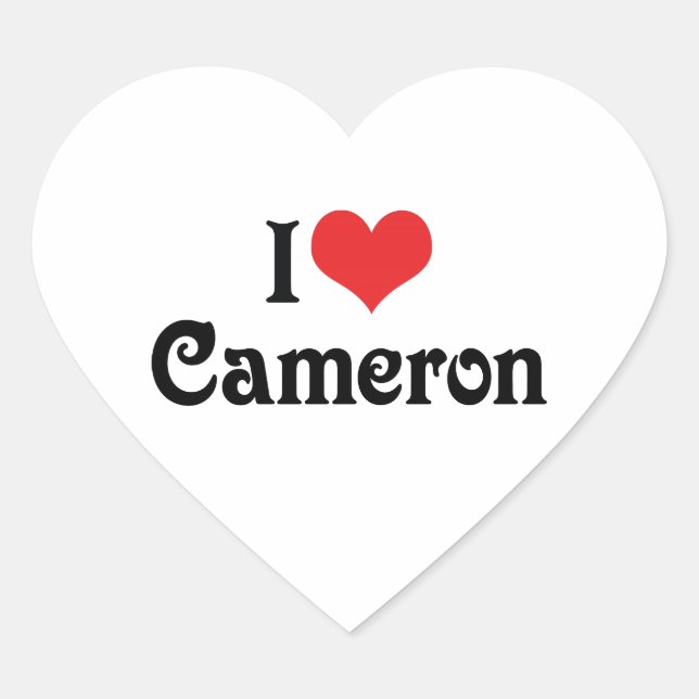 I Love Cameron Heart Sticker (Front)