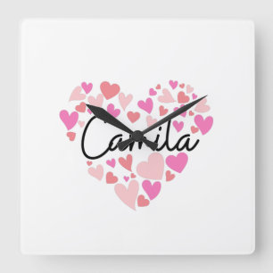 I love Camila Square Wall Clock