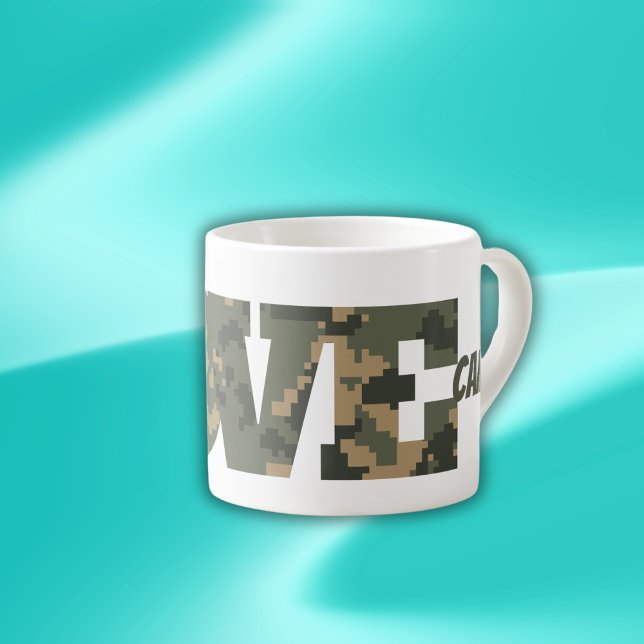 I Love Camouflage Green Brown | Espresso Cup (Creator Uploaded)