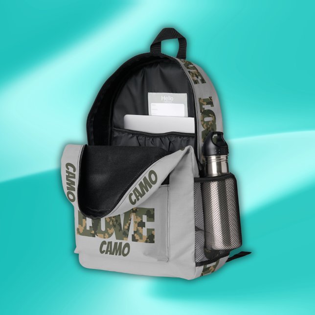 I Love Camouflage Green Brown | Printed Backpack (Creator Uploaded)