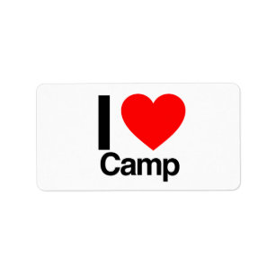 i love camp label