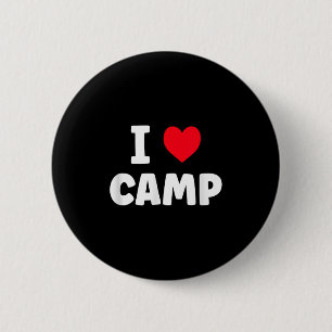 I Love Camp Summer Camp Glamping  6 Cm Round Badge