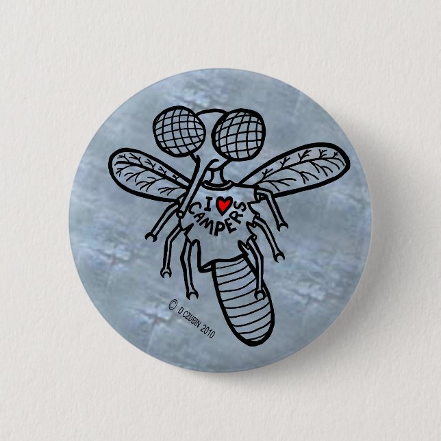 I Love Campers! 6 Cm Round Badge (Front)