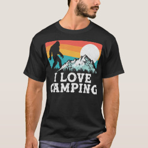 I Love Camping Bigfoot Mountains 80S Joke T-Shirt