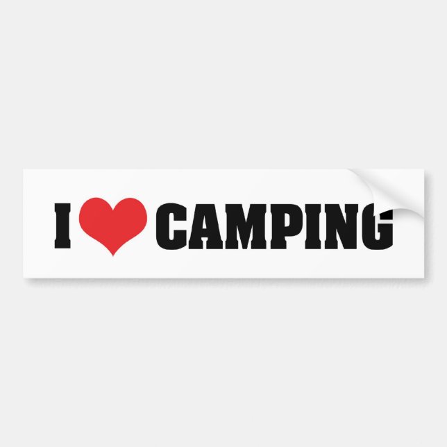 I Love Camping Bumper Sticker (Front)