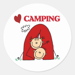 I Love Camping Classic Round Sticker