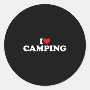 I Love Camping Classic Round Sticker