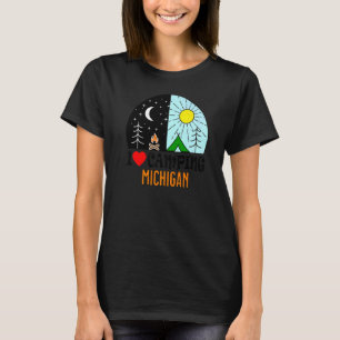 I Love Camping Michigan America Outdoors Nature Hi T-Shirt