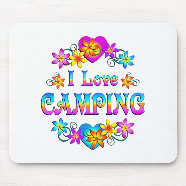 I Love Camping Mouse Pad (Front)