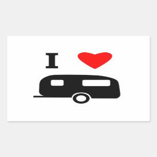 I Love Camping Rectangular Sticker