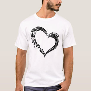 I Love Camping Symbols Heart Camping Life Gift For T-Shirt