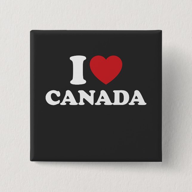 I Love Canada 15 Cm Square Badge (Front)