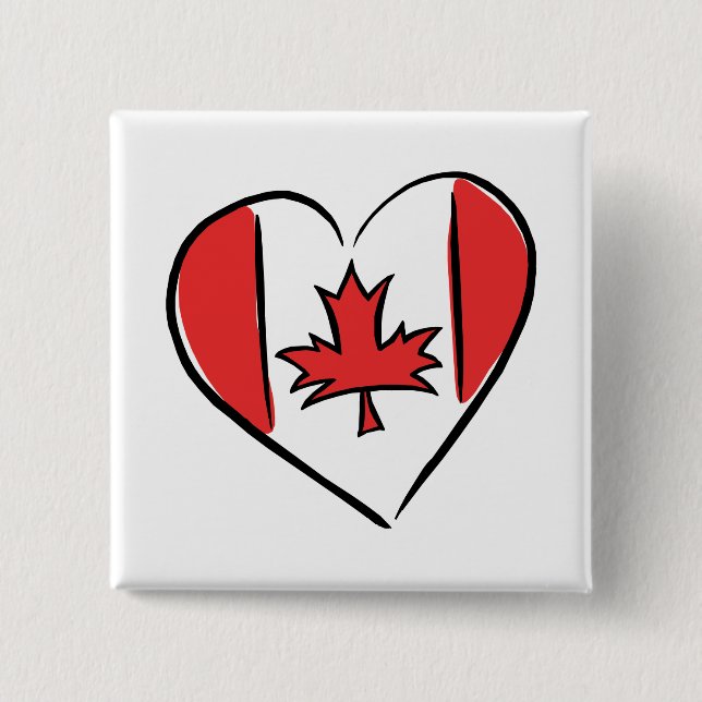 I Love Canada 15 Cm Square Badge (Front)