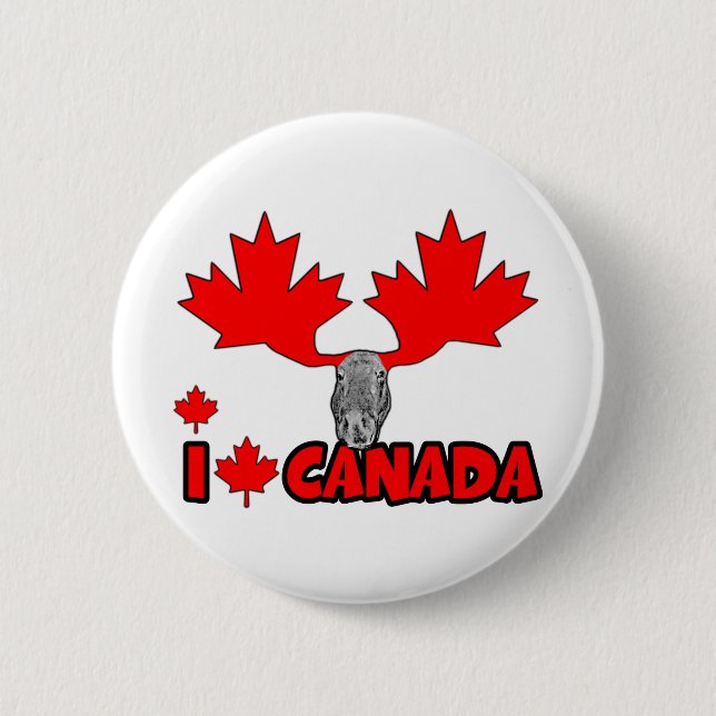 I love Canada 6 Cm Round Badge (Front)