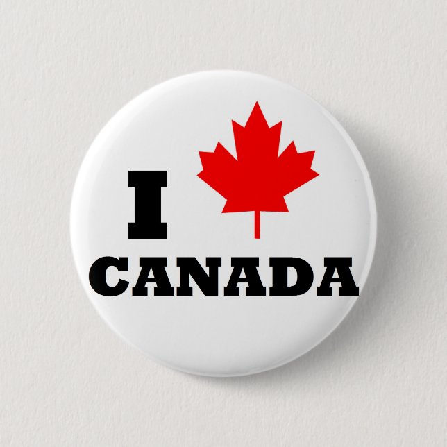 I Love Canada 6 Cm Round Badge (Front)