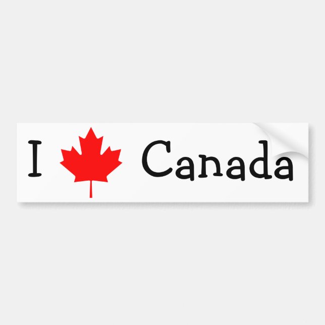 I Love Canada Bumper Sticker (Front)
