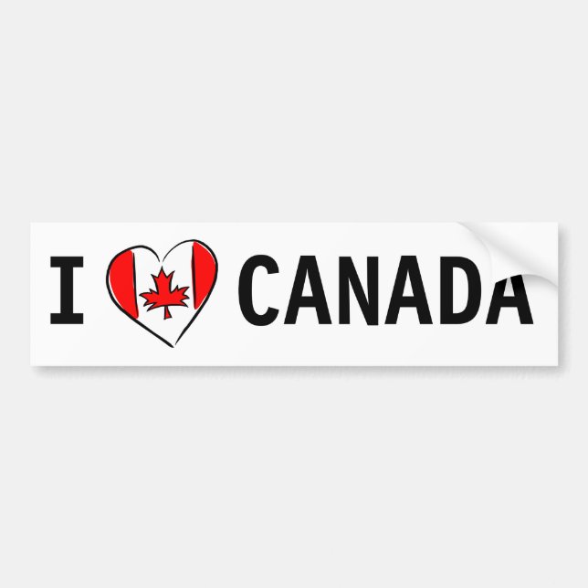 I Love Canada Bumper Sticker (Front)