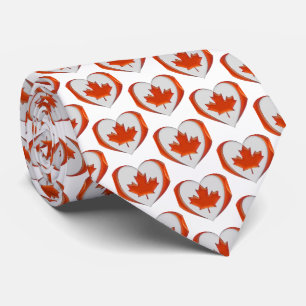 I Love Canada Heart Flag Maple Leaf Not for Sale Tie
