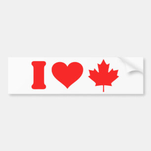 I love Canada heart leaf Bumper Sticker