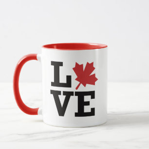 I Love Canada Maple Leaf Flag Mug