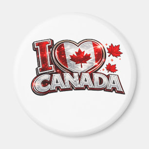 I Love Canada Patriotic Soccer Fan Canadian Magnet