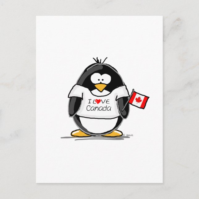I Love Canada Penguin Postcard (Front)