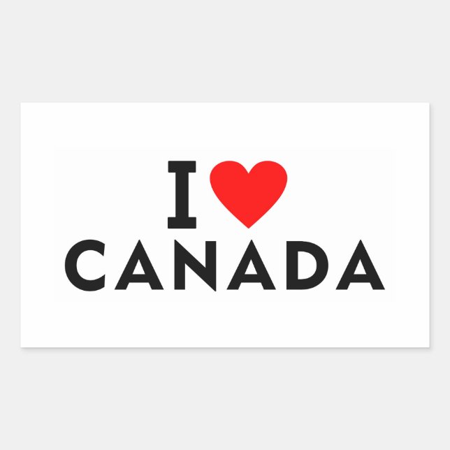I love Canada Rectangular Sticker (Front)